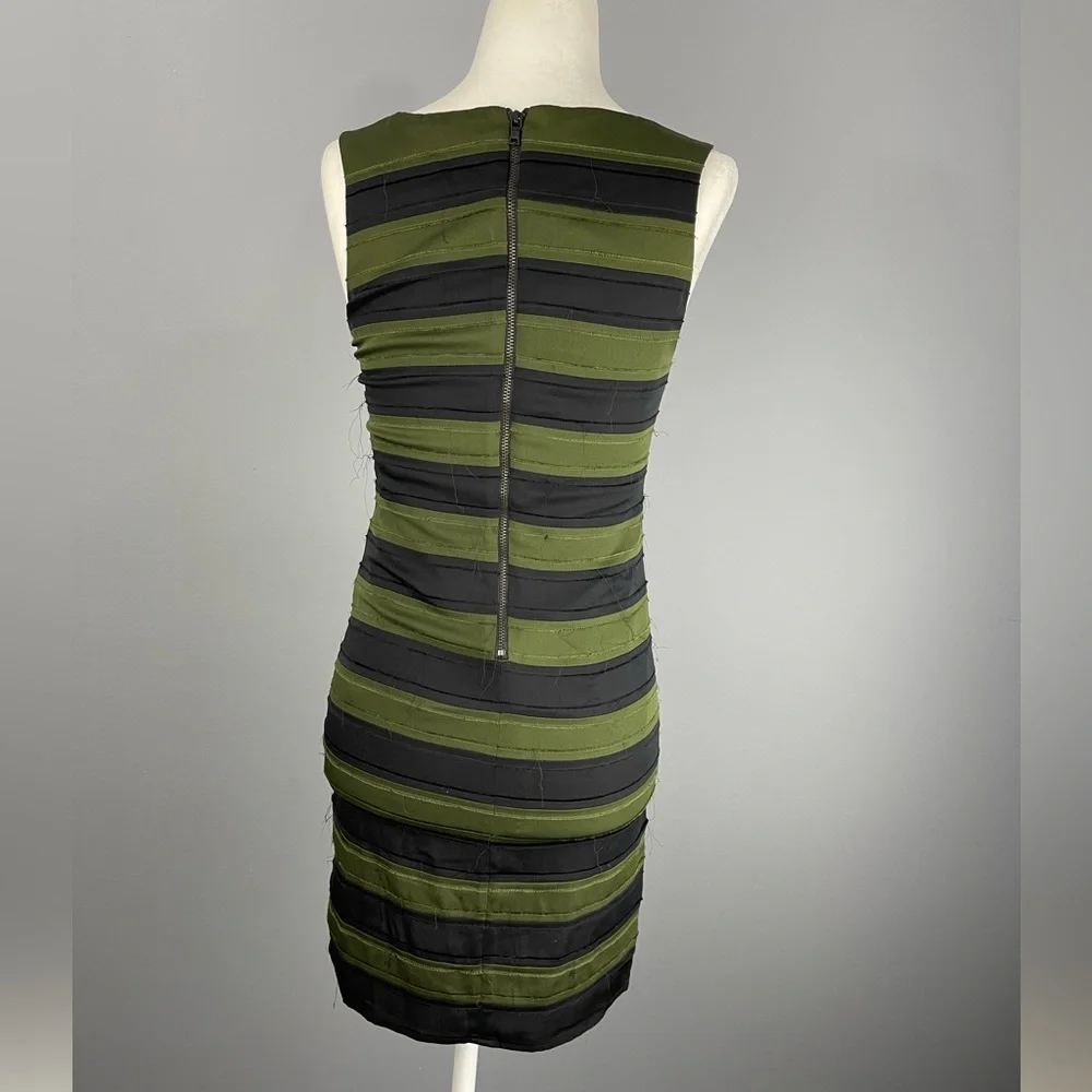 ALICE + OLIVIA • Black & Olive Green Tank Dress Zipper in back Size 4 Dressy - Picture 8 of 8